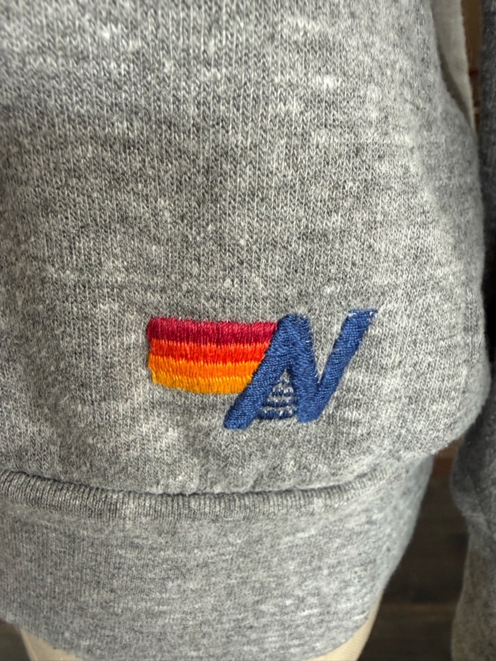 Aviator Nation Pray For Snow Relaxed Crewneck Sweatshirt. Charcoal Gray. Medium - Picture 4 of 8